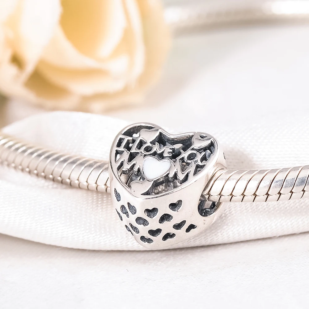 Devolove подарок Винтаж 925 пробы серебро люблю маму бисера Fit Pandora браслет и Цепочки