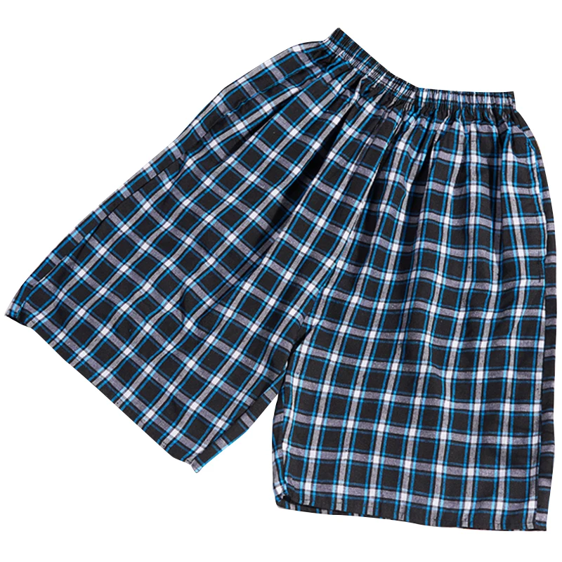 Men Men's Cotton Trousers And Shorts Double Gauze Casual Living Pants Beach Plaid Sleepwear Mens Pajama | Мужская одежда