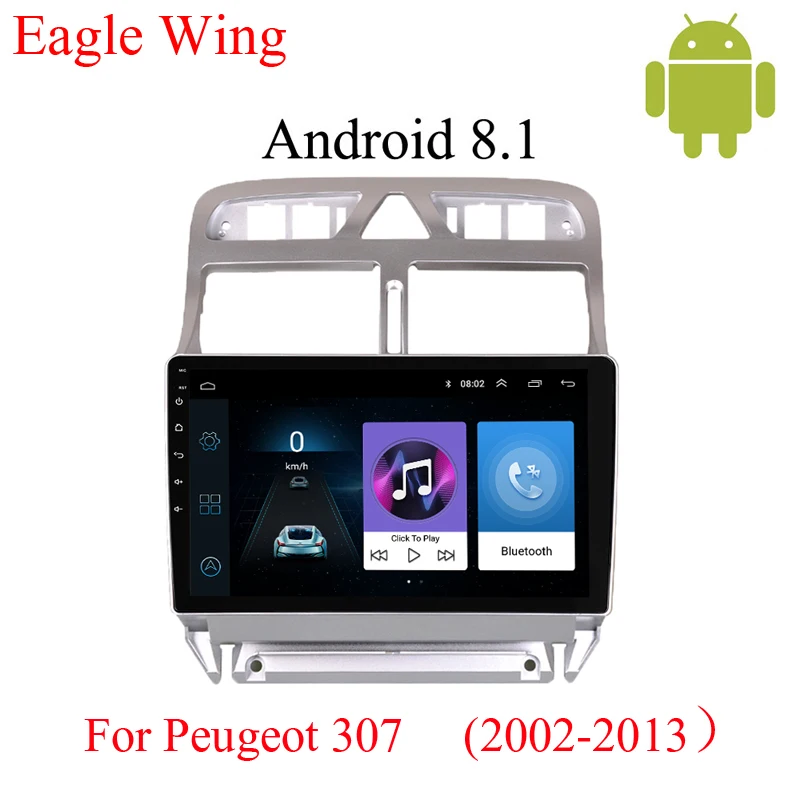 Android 8 1 автомобильный dvd навигационный плеер для peugeot 307 с автомобильным радио и gps