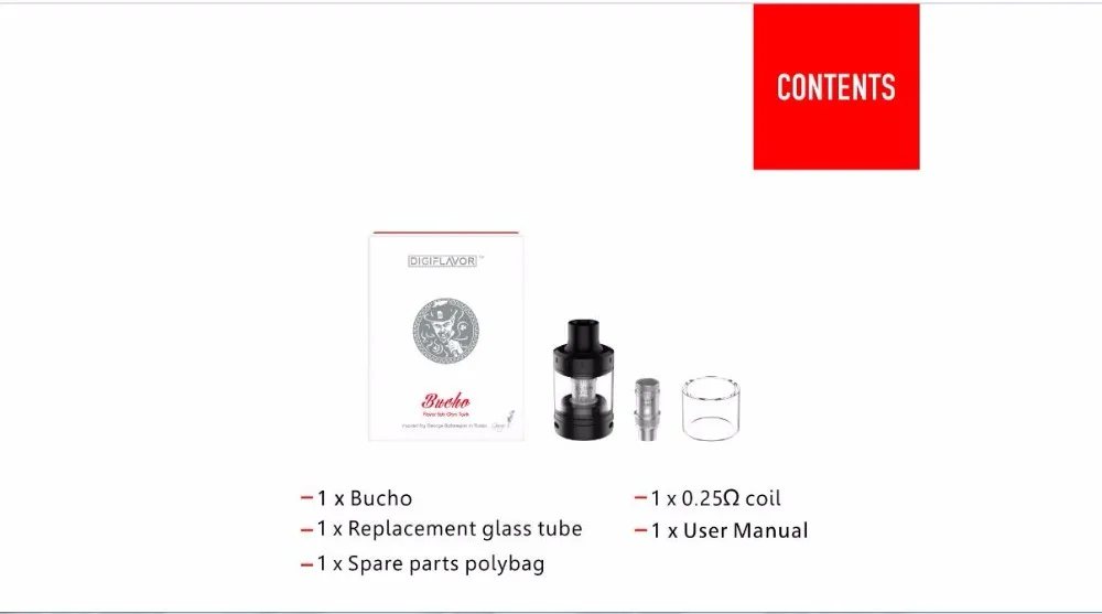 Резервуар Digiflavor Bucho sub ohm с катушкой bVC нижний воздушный поток ulitimate ароматизатор