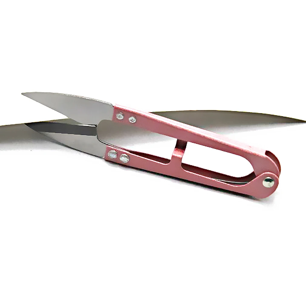 

SOSW-Dark Pink Grip Thread Tailor Yarn Scissors Cutter 2 Pieces