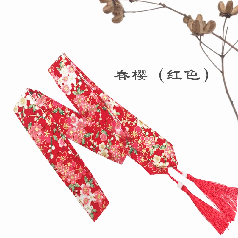 [Купить 2 отправить 1] Японский принт связать cos с кисточкой hanfu palaeowind ремни аксессуары для волос