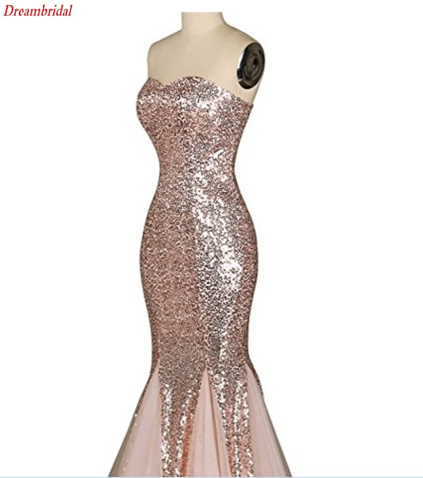 Dreambridal The latest in-kind pictures Sequin Tulle little mermaid Prom Dress Sweetheart Evening Gown | Свадьбы и торжества