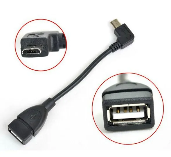 10 шт. микро USB 5 Pin штекер на 2 0 A гнездо OTG кабель конвертер 90 градусов адаптер для