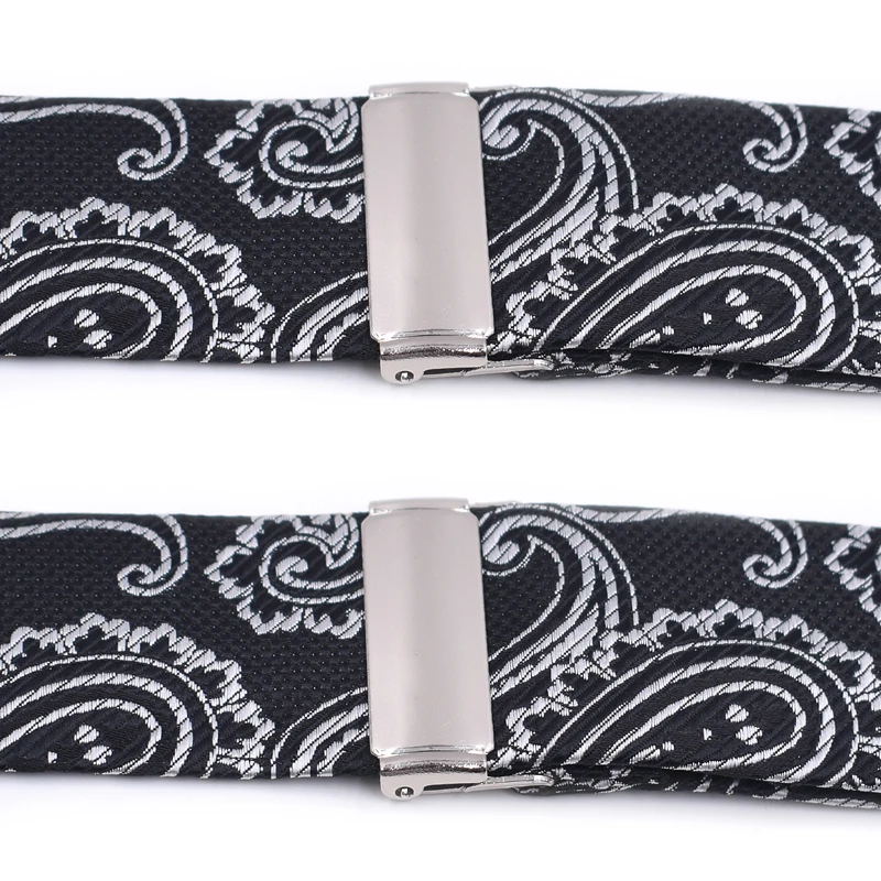 Жаккардовые подтяжки Мужские Бизнес 4 зажима платье брюки эластичные кожаные