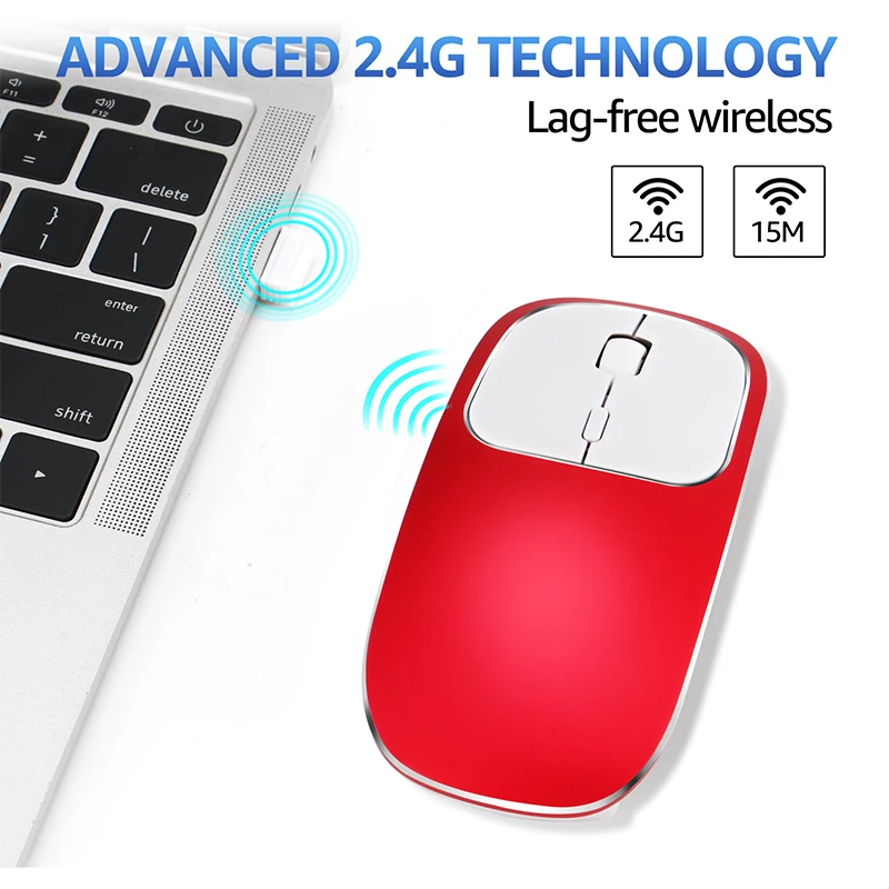 USB Беспроводная Бесшумная мышь 1600 точек/дюйм 2 4G перезаряжаемая игровая