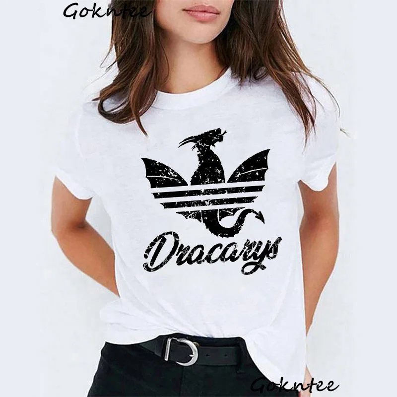 x50307 Dracarys, женская футболка, мама драконов, принт, Винтаж, dames, забавная футболка, Игра престолов, harajuku, летние топы, футболка, femme - Цвет: x50307