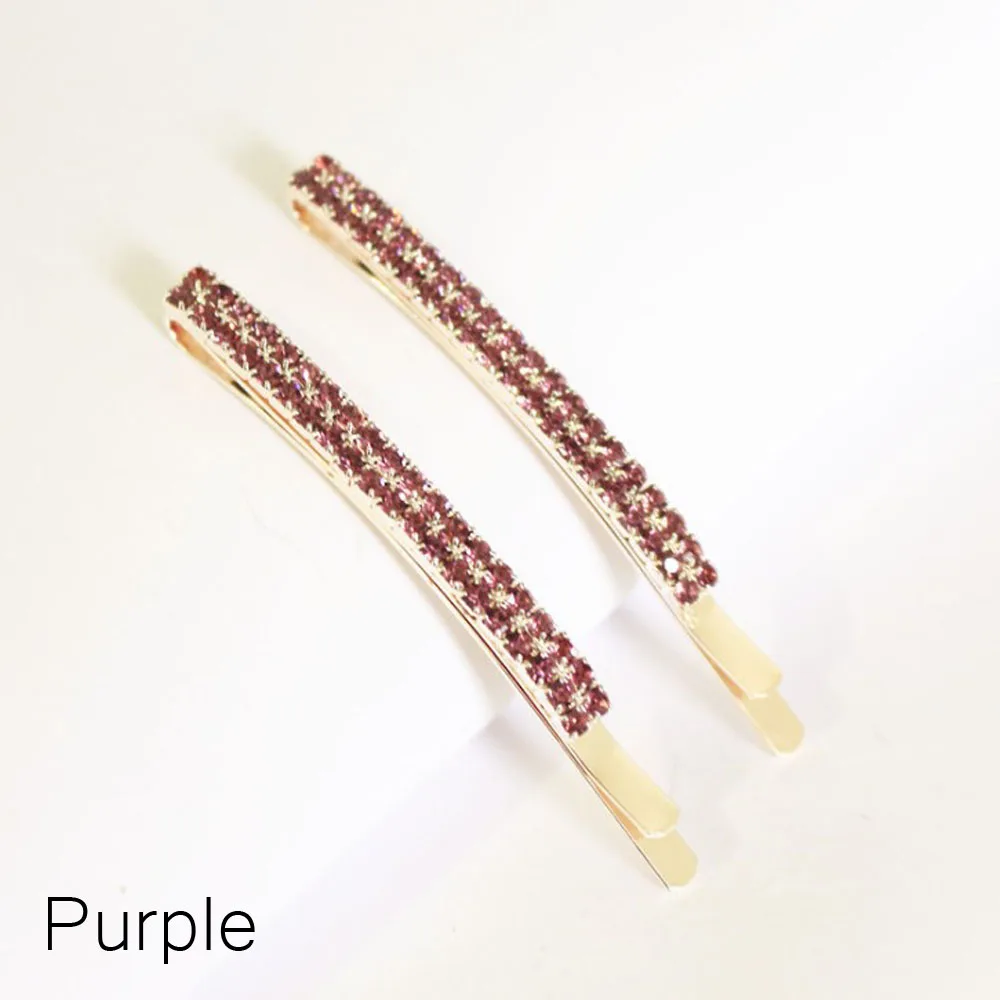 purple 1 шт. Металлические Хрустальные заколки для волос для женщин и девочек блестящие стразы заколки-невидимки, аксессуары для волос зажим заколка аксессуары для укладки волос - Цвет: purple