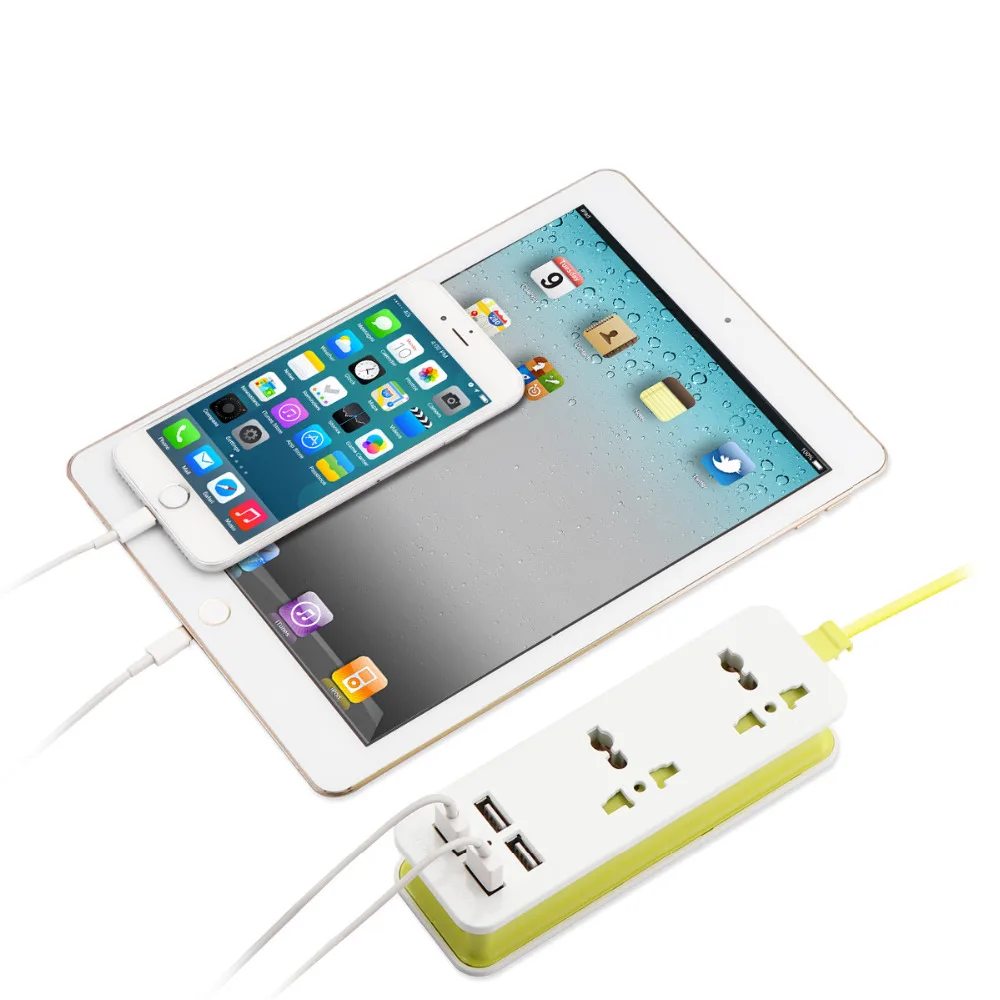 Сетевой удлинитель FORNORM с 4 USB-портами 2 розетки переменного тока для зарядного