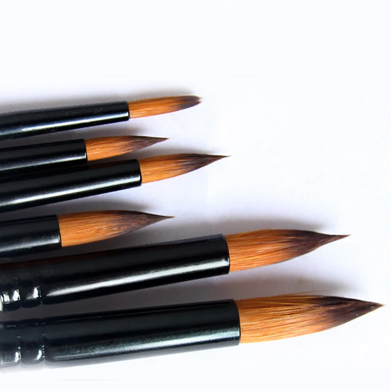 Многопиковая нейлоновая кисть для акварельной краски волос белая деревянная