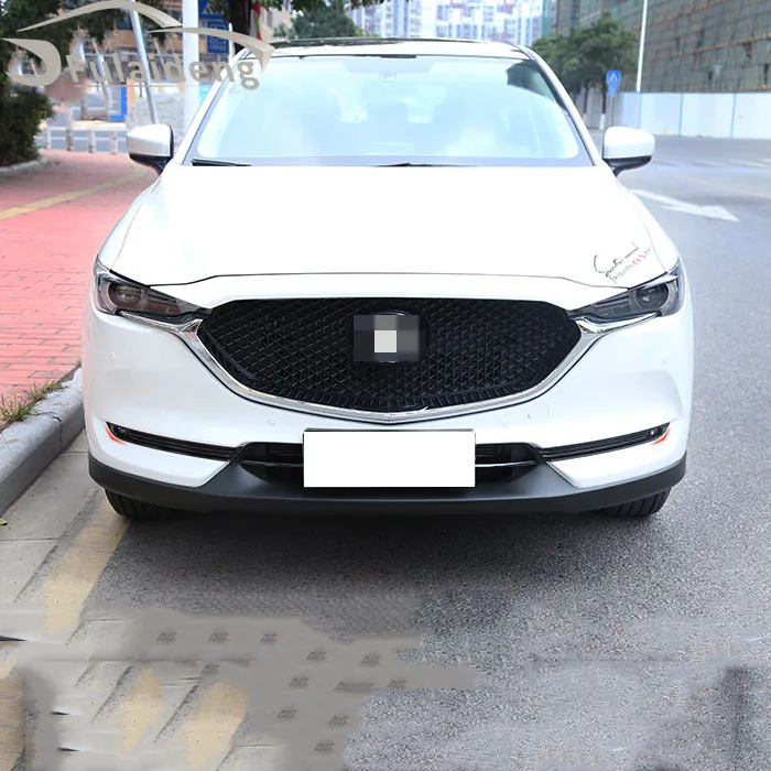 Для Mazda CX-5 CX5 2017-2018 АБС-пластик хром и углеродное волокно Стиль передняя