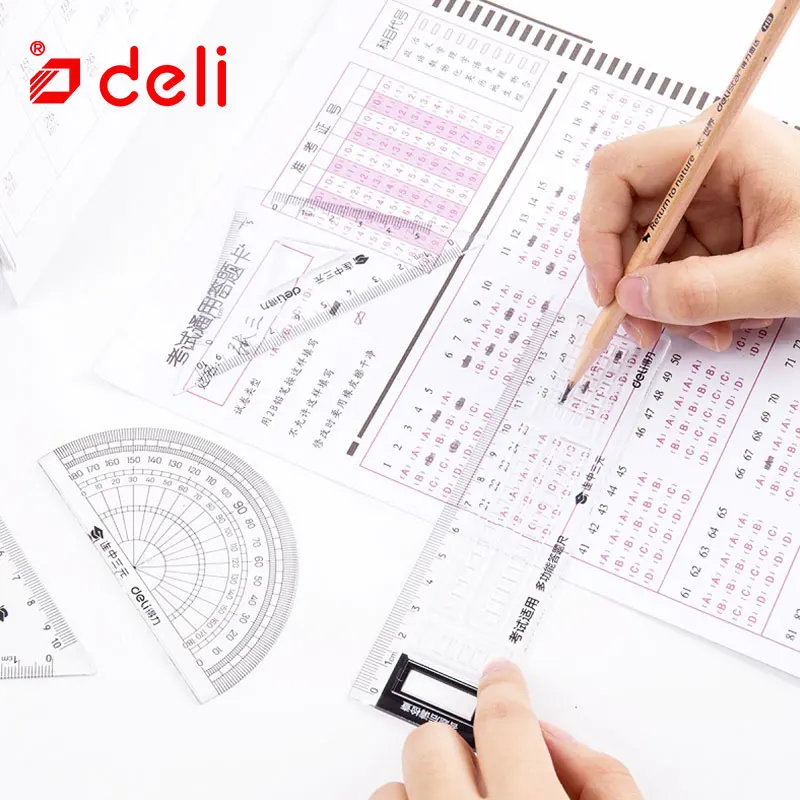 Deli 1 комплект набор для студентов канцелярская линейка измерения рисунка