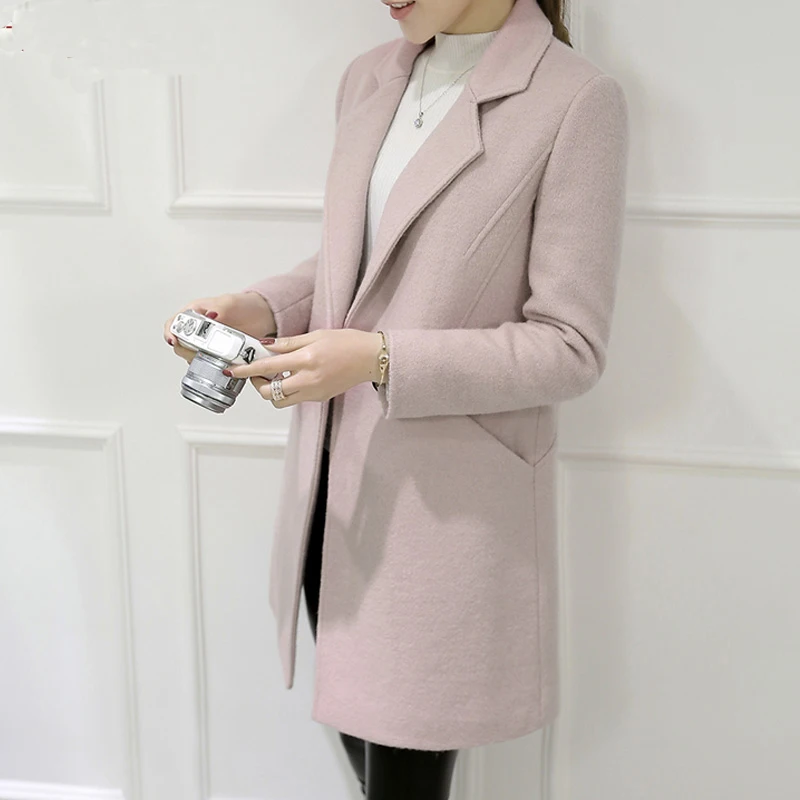 2019 длинное кашемировое шерстяное пальто средней длины женские зимние куртки и на