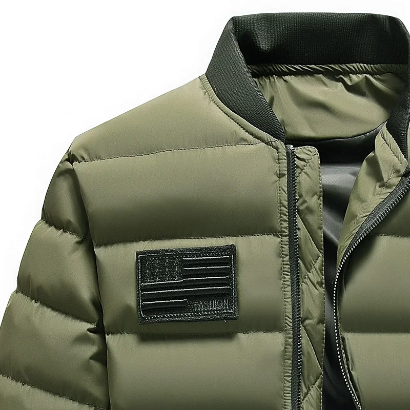 American Flag Jackets Winter Warm Thicken Coat Men's Military Casual Male Outerwear 7777 | Мужская одежда