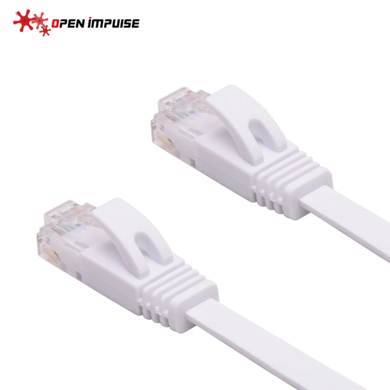 Открытый импульсный медный 1 фут Плоский CAT6 UTP Ethernet Патч Кабель белого цвета|cable