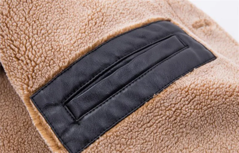 

Autumn and winter high-end men's leather jacket warm casual plus velvet PU leather windproof coat