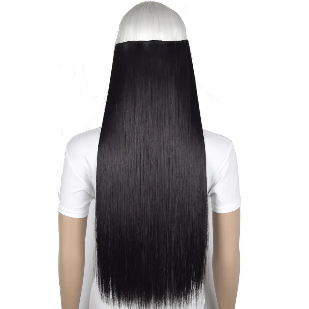 Heat Resistant Synthetic Fiber Silky Straight 5 clips on clip in hair Extensions 5006 | Шиньоны и парики