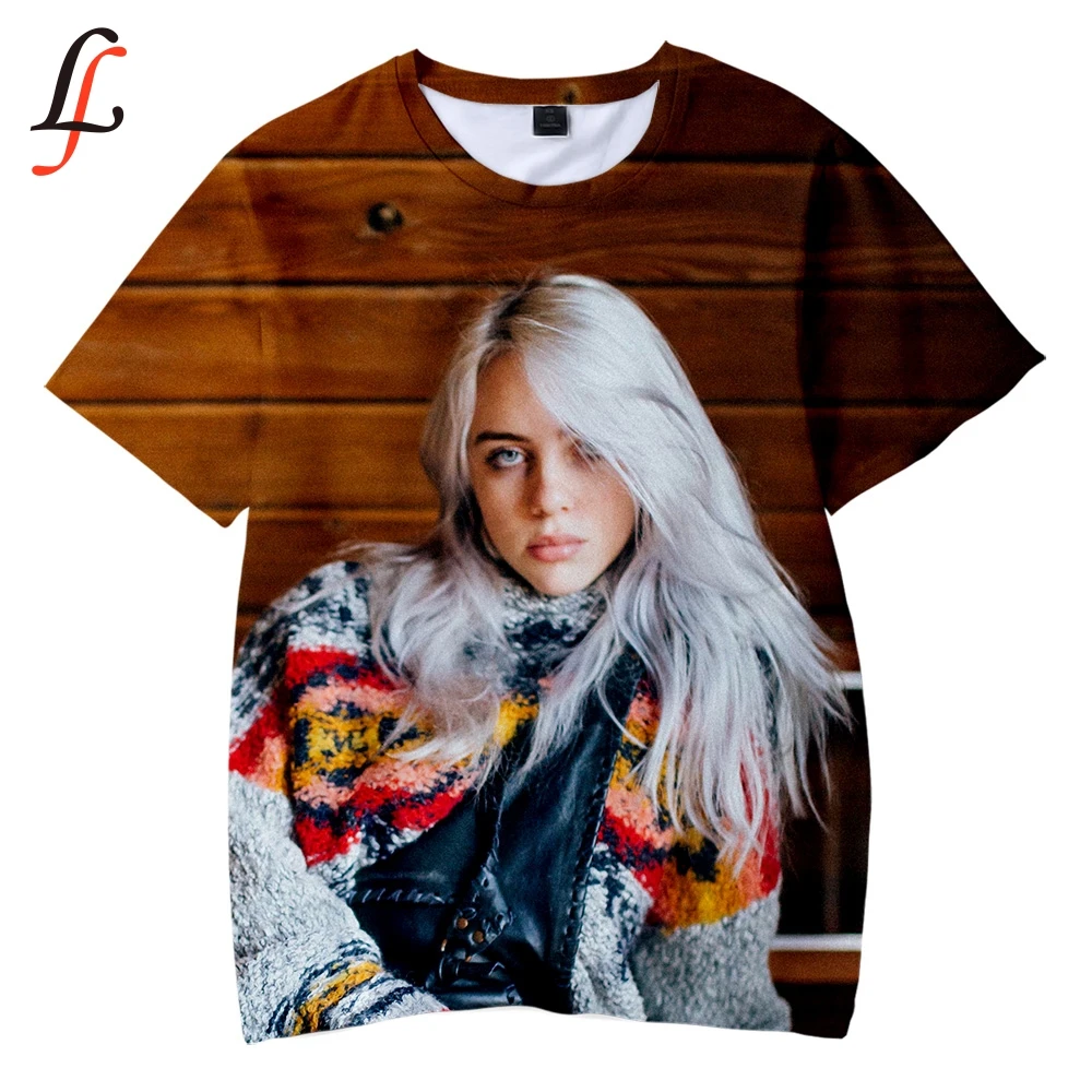 Billie Eilish/детская футболка Мягкая с круглым воротником Повседневная модная