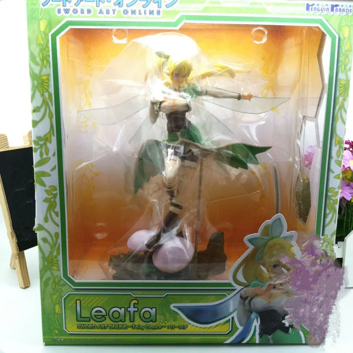 10'' New Arrival Sexy Japan Anime Action Figure Sword Art Online Fairy Dance Leafa Green Dress Fighting Ver Model PVC 25cm Doll |