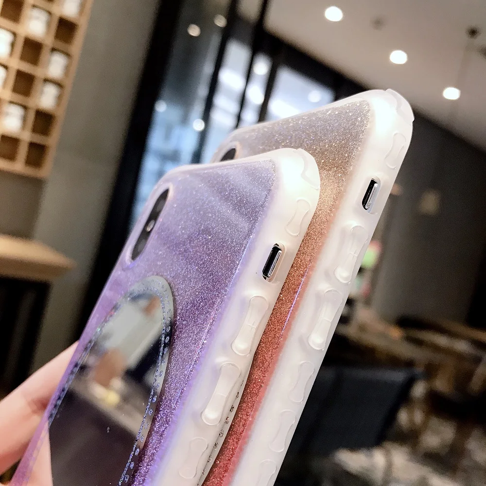 Luxury Thin Mirror Glitter Case for iPhone 8 7 6 6S Plus iPhone7 Cover Shockproof Soft Silicone Cases XS MAX XR X | Мобильные