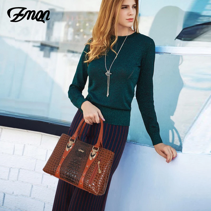 

ZMQN Luxury Women Handbag 2020 Leather Bag For Women Designer Handbag Famous Brand Crocodile Ladies Hand Bag Bolsa Feminina C869