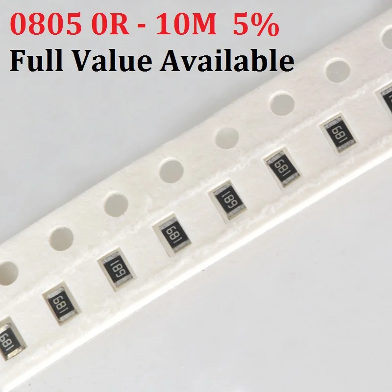 200pcs SMD резистор проволочного чипа 0805 5% 0R~ 10 м 10K ohm 10R 100R 220R 330R 470 Ом 1K 2,2 K 10K 100K 0R 1R 2/3/4/5/6 7/8/9/R/K комплект