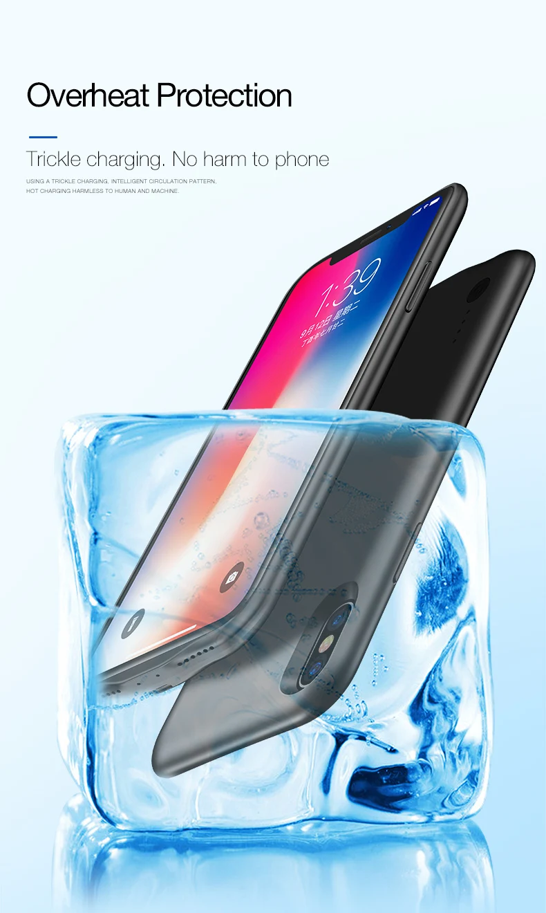 Cafele ультра тонкий чехол для зарядного устройства для iPhone 7, 8, 6, 6s Plus, X чехол для внешнего аккумулятора, чехол для резервного зарядного устройства для iPhone X