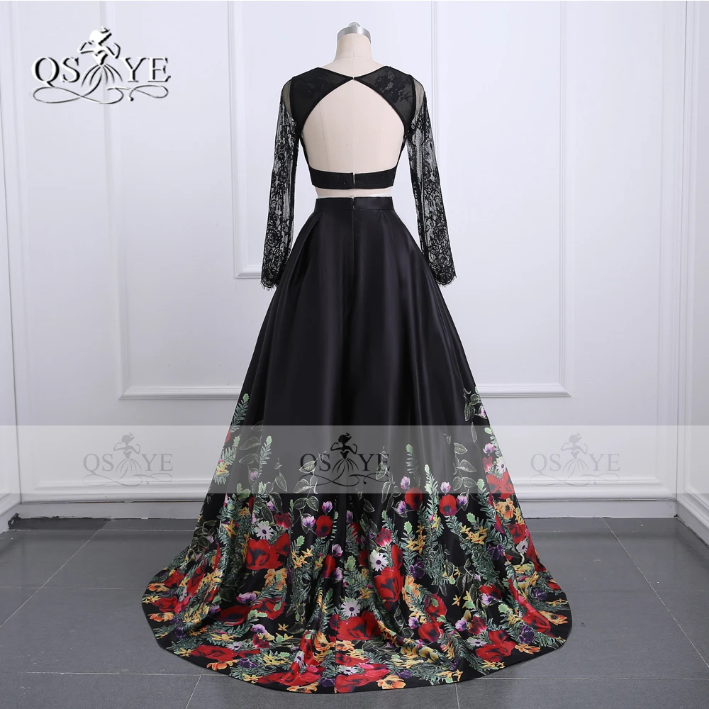 2018 Новое модное Цветочное платье с цветочным принтом из двух частей для