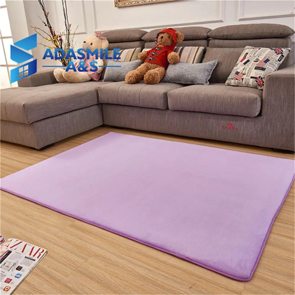 purple Однотонный коврик для ванной из пены с эффектом памяти, противоскользящий коралловый бархат, коврики для гостиной, коврик для входа, коралловый флис, ковры на заказ - Цвет: purple