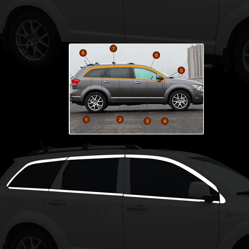 Для Dodge Journey JC / Fiat Freemont 2009 2020 нержавеющая Боковая дверь полный порог рамка