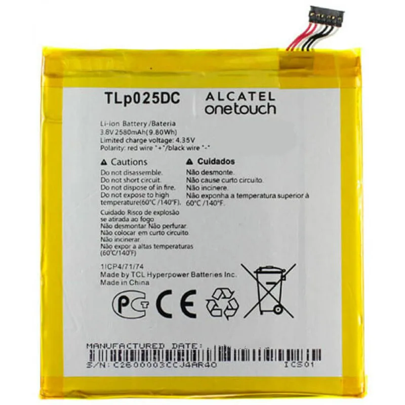 Аккумулятор 2580 мАч для Alcatel Pixi 4 6 0 OT 9001A 9001X 9001D 8050D мобильный телефон с
