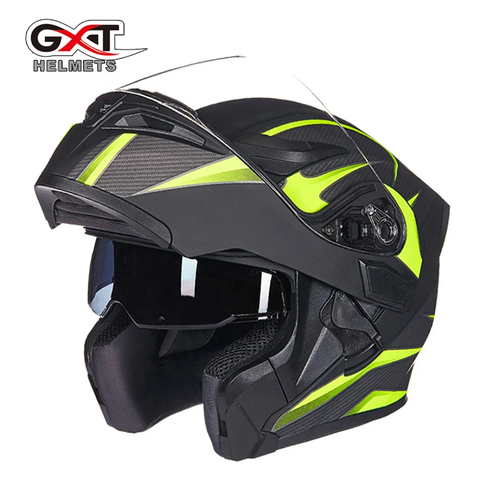 GXT мотоциклетный шлем флип-ап шлем для мотокросса Capacete da Motocicleta Cascos Moto Casque Doublel объектив гоночные шлемы для верховой езды
