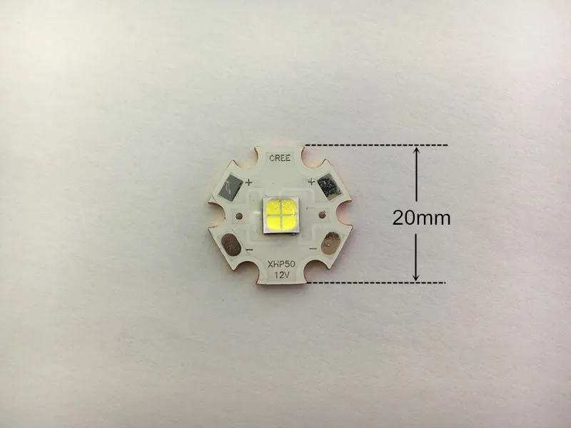 Печатная плата CREE XHP50 2546lm 18 Вт 20 6 в 12 В мм ультра высокая яркость холодный белый 6500K