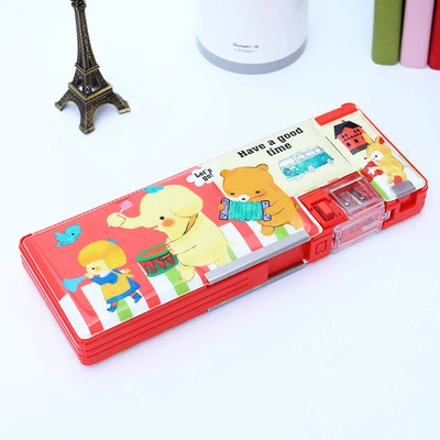 Estuche Escolar двусторонний чехол для карандашей с точилкой Estojo Escola канцелярская коробка многофункциональный чехол для карандашей школьные принадлежности - Цвет: Цвет: желтый