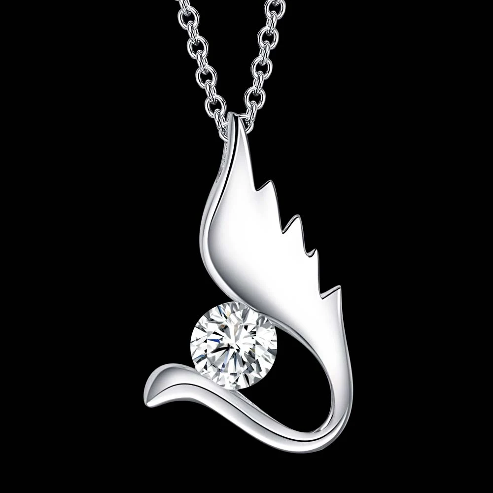 bling zircon wing angel sterling-silver-jewelry Necklace New Sale silver necklaces &amp pendants /OZHUYHTS NXVKWUOA | Украшения и