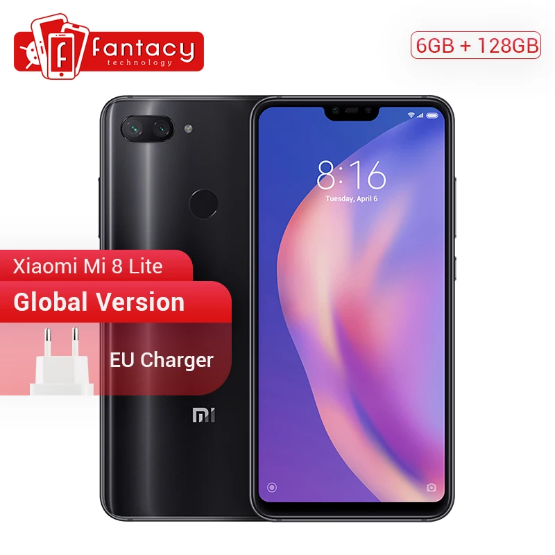 Глобальная версия Xiaomi mi 8 Lite 6 ГБ 128 Восьмиядерный процессор Snapdragon 660 AIE 26 &quot2280*1080 P