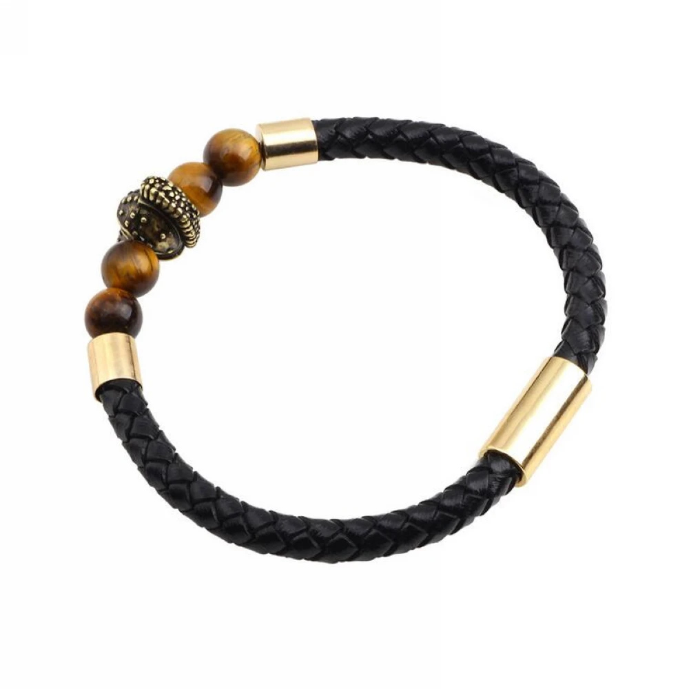 BRT0036 Volcano Lava Black Brown Helmet Bracelet with Restoring Ancient Jewelry | Украшения и аксессуары
