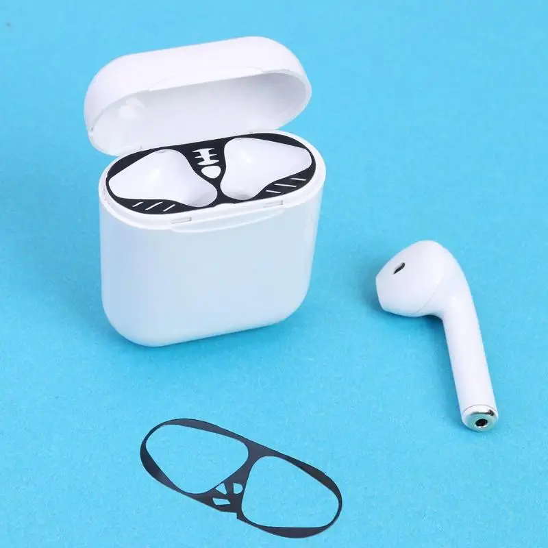 Внутренняя металлическая Пылезащитная наклейка для Apple AirPods чехол внутренняя накладка