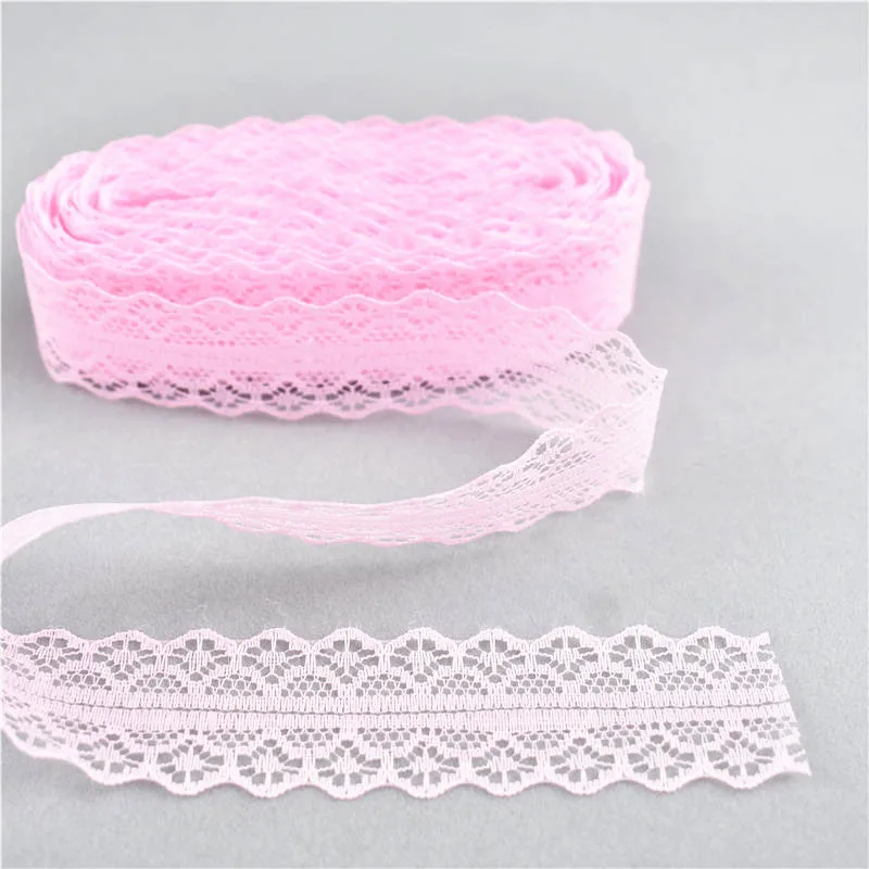 Light Pink 5 штук 10 ярдов африканская кружевная ткань ширина ленты 28 мм вышитая чистая кружевная отделка ленты для свадебного украшения кружевная лента - Цвет: Light Pink