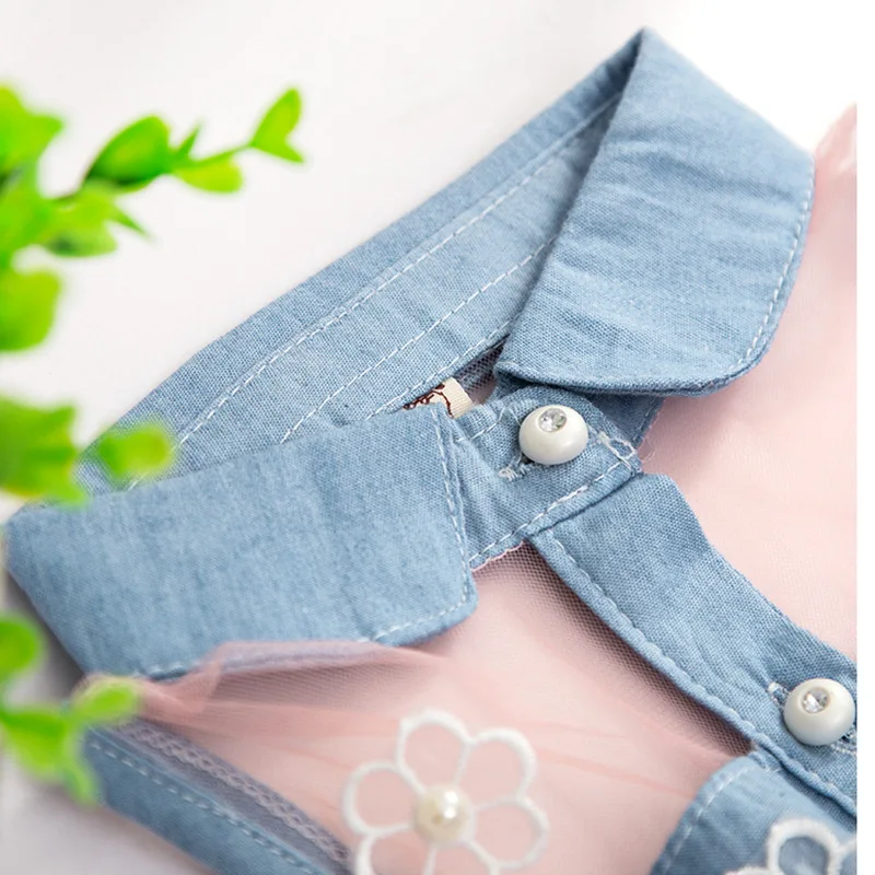 Girls Dresses Cute Kids Girl Denim Sleeveless Tops Tulle Tutu Dress Summer Baby Party For 2-7Y | Детская одежда и обувь