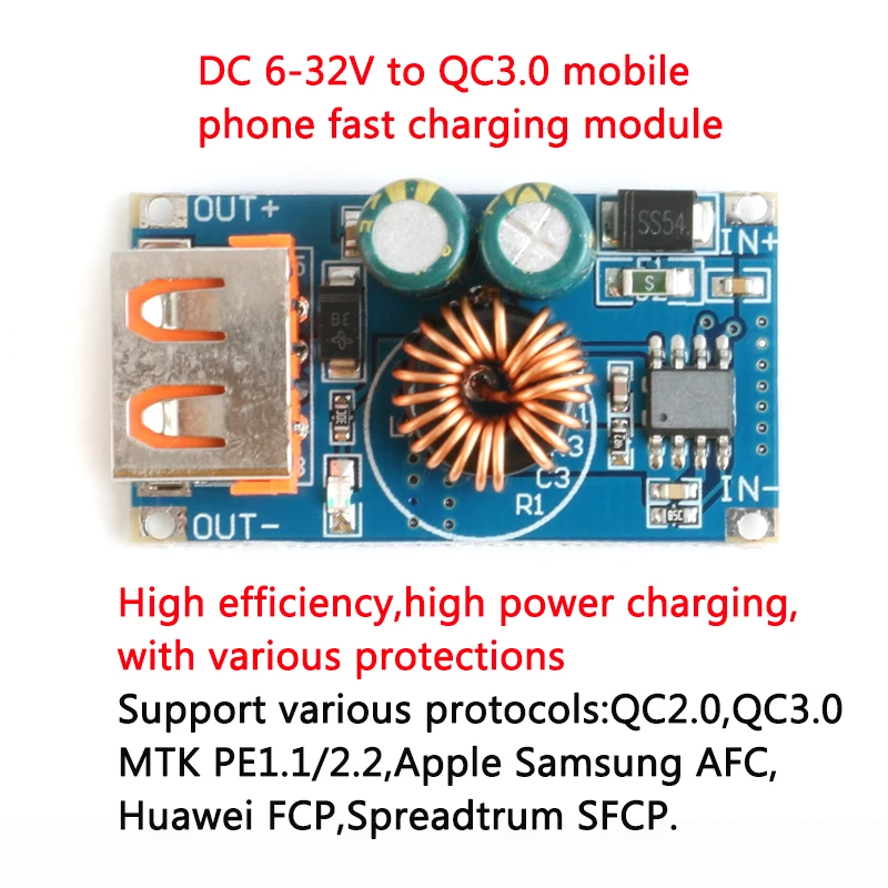 12V24V до 5В USB поддержка Qualcomm QC3.0 максимум 24 Вт регулируемый преобразователь питания