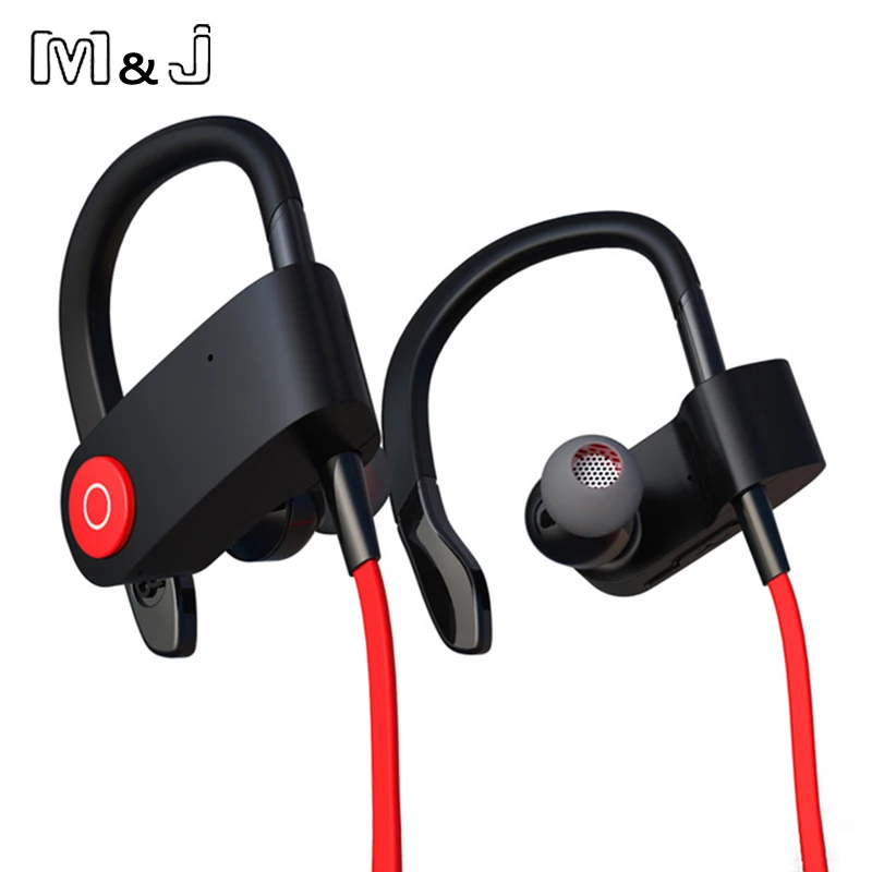 

M&J Clear Bluetooth 4.1 Wireless Headset Ear Hook Sport Running Jogging Binaural Headphone With Microphone For Apple Samsung