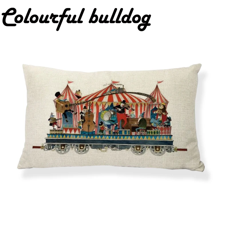 Наволочка для подушки 17 дюймов со съемным поездом|cushion cover|cushion cover wholesalecushion cartoons |