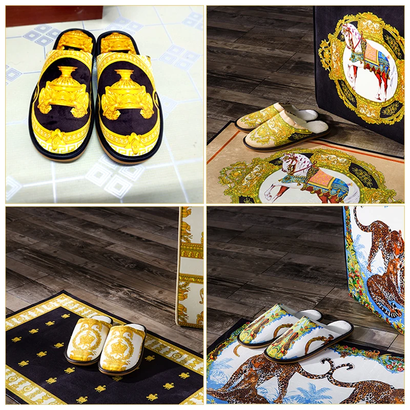 2019 новый дизайн Мужская и женская домашняя обувь Зимние Модные леопардовые