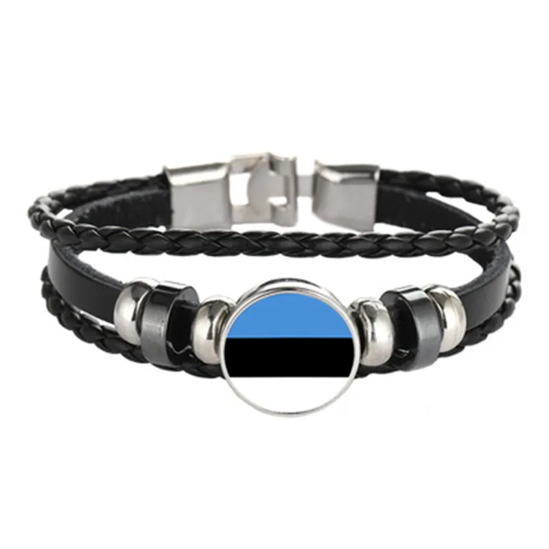 Аргентина Албания Ирландия Эстония флаг Андорры многослойный кожаный браслет