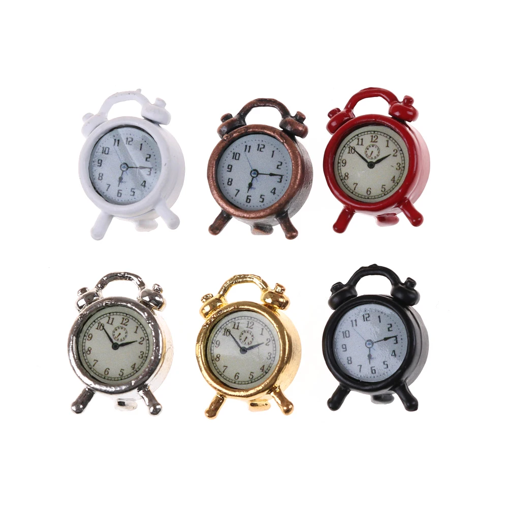 1pcs 6 Colors 1:12 Scale Alarm Clock Mini Home Decoration Dollhouse Miniature Toy Doll Kitchen Living Room Accessories | Игрушки и хобби