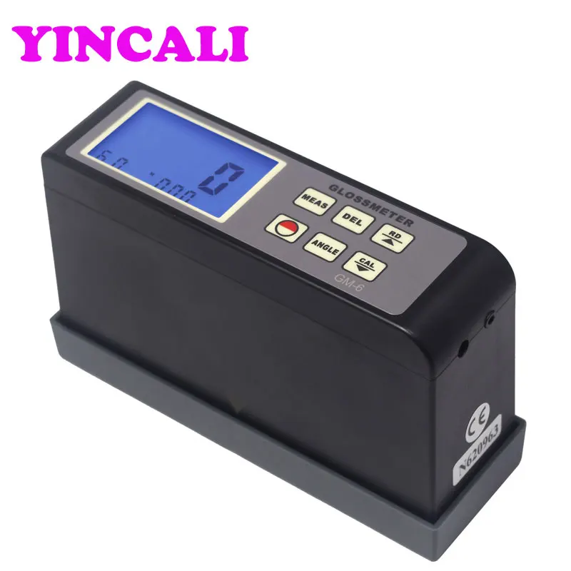 

Digital Glossmeter GM-6 Measure 60 Degrees Range 0.1~200GU Auto calibration Gloss Meter 4 LCD Display with blue backlight