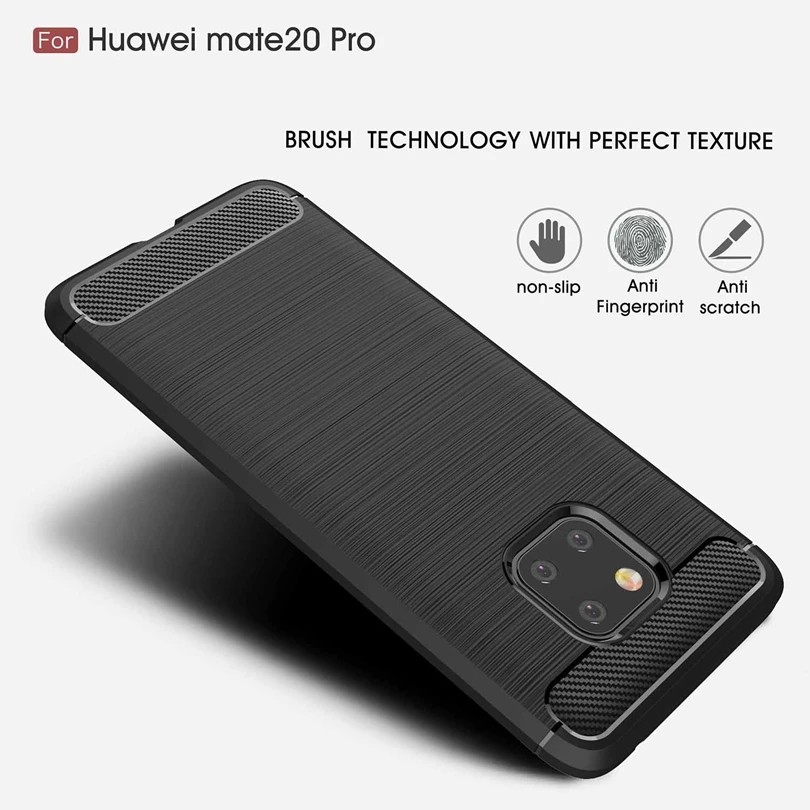 For Huawei Mate 20 Pro / Mate20Pro 20Pro Carbon Fibre Case rushed Slim Armor Shockproof Soft Rubber Silicone Phone Cover | Мобильные