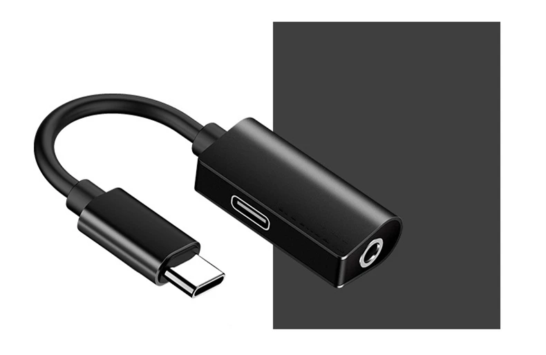 Black USB C к разъему 3,5 type C Кабель-адаптер для huawei P20 Pro mate 20 Xiaomi Mi 8 9 SE Note usb type C 3,5 мм AUX преобразователь для наушников - Тип штекера: Black