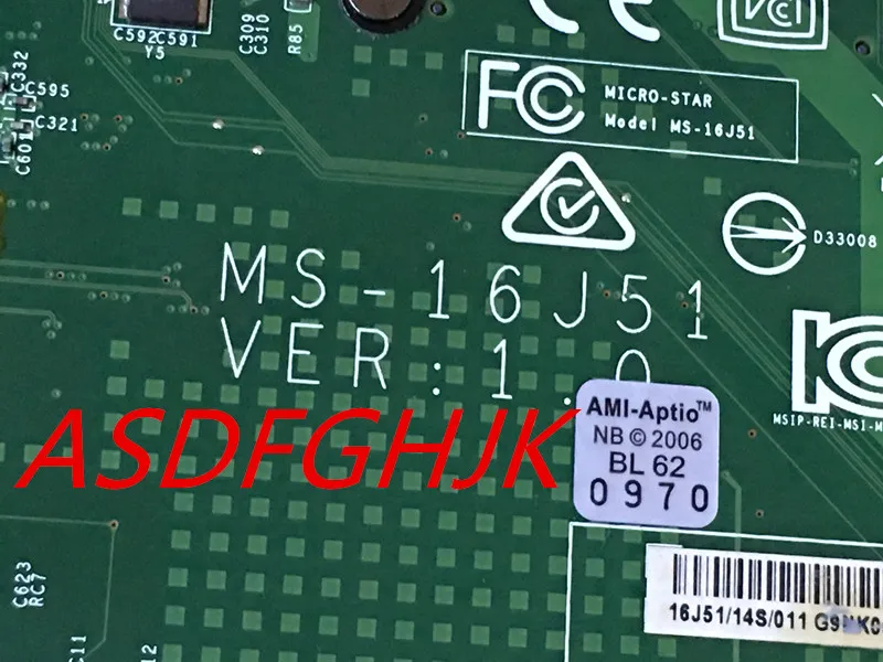 MS-16J5 для MSI престиж PE70 PE60 6QE GE62 GE72 материнская плата портативного компьютера с i7-6700HQ 2,6 ГГц Процессор MS-16J51 TESED OK